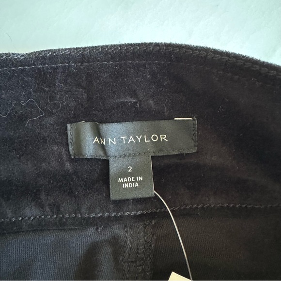 Ann Taylor High Rise 5-Pocket Velvet Pants Black Sz 2 - Picture 3 of 11